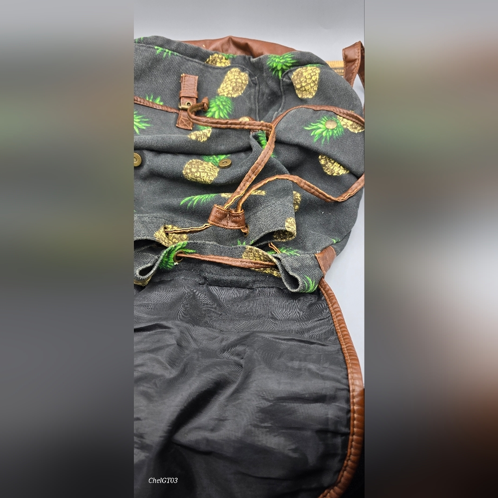 Pineapple Print, Drawstring Backpack, Claires - image 6